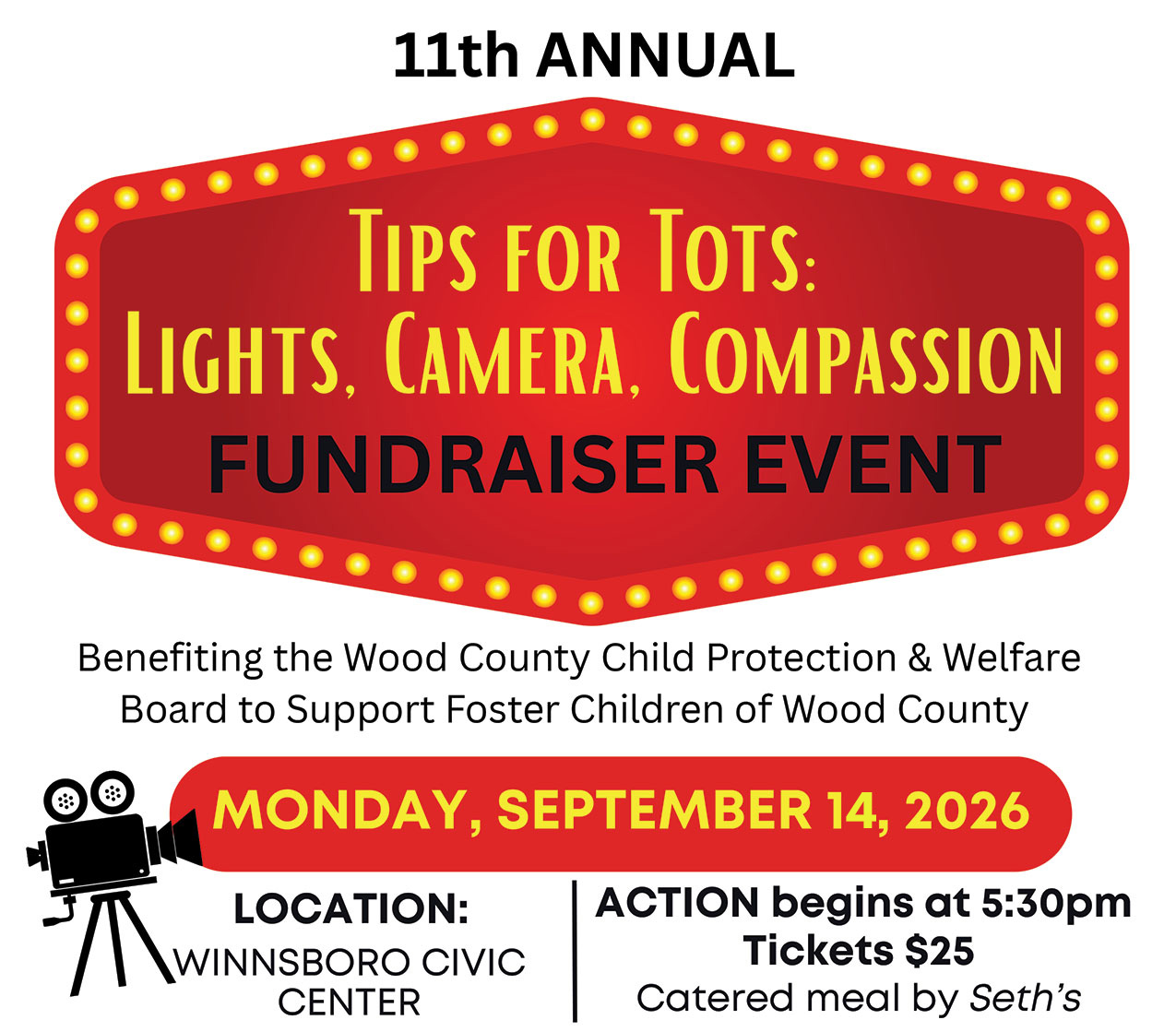 2026 Tips for Tots: Lights, Camera, Compassion Fundraiser Tickets